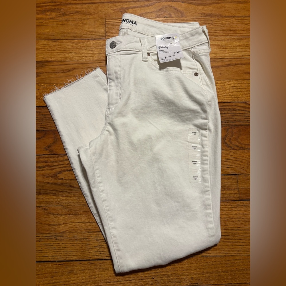 Sonoma White Distressed Skinny Jeans for Women NWT - Picture 5 of 7